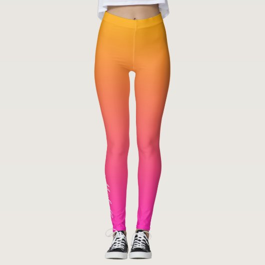 Ober-gelb und rosa Gradienten Leggings (Vorderseite)