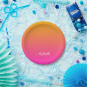 Ober-gelb und rosa Gradienten Pappteller (Party)