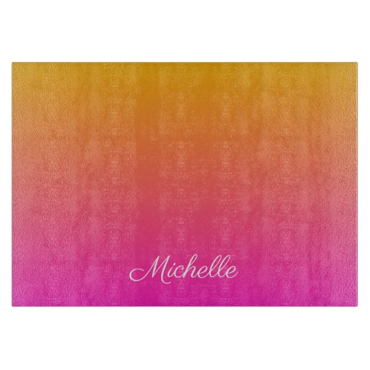 Ober-gelb und rosa Gradienten Schneidebrett (Vorderseite)