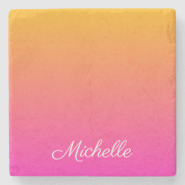 Ober-gelb und rosa Gradienten Steinuntersetzer