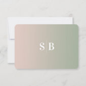 Ober Light Pink & Leaf Green Wedding Choice RSVP Karte (Rückseite)