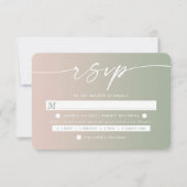Ober Light Pink & Leaf Green Wedding Choice RSVP Karte (Vorderseite)
