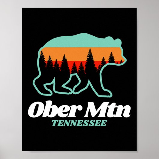 Ober Mountain Tennessee Skiing Snowboarding Bear  Poster (Vorne)