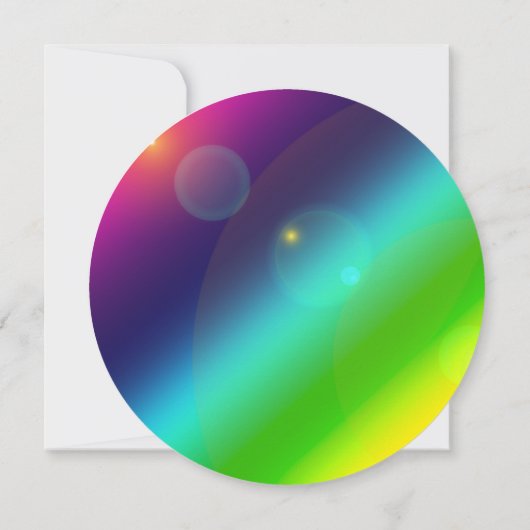 Ober Regenbogen Einladung Circle (Rückseite)