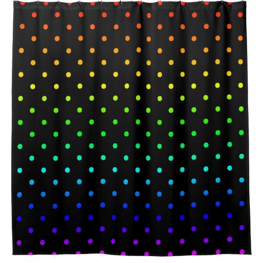 Ober Regenbogen Polka Punkte Farbverlauf Duschvorhang (Vorderseite)