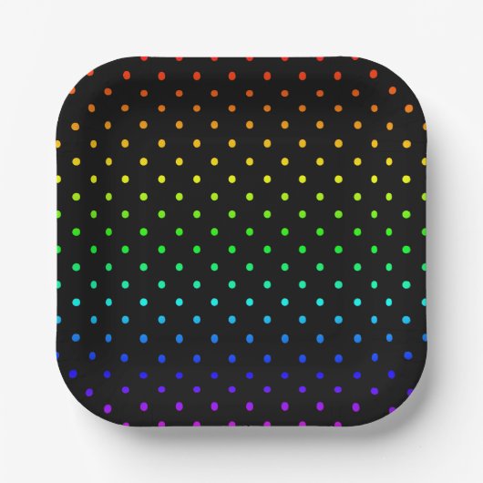 Ober Regenbogen Polka Punkte Farbverlauf Pappteller (Vorderseite)