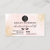 Ober-Rosa-Glitzer-Pinselstriche Visitenkarte (Rückseite)