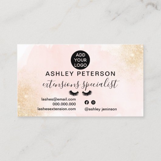 Ober-Rosa-Glitzer-Pinselstriche Visitenkarte (Rückseite)