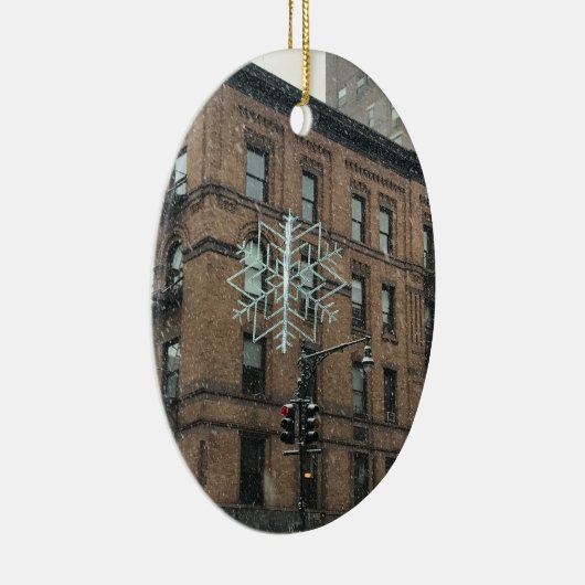 Ober West Side Snowflake NYC Winterurlaub Keramik Ornament (Rechts)