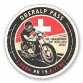 Oberalp Pass | Schweiz | Motorrad Aufkleber (Vorderseite)