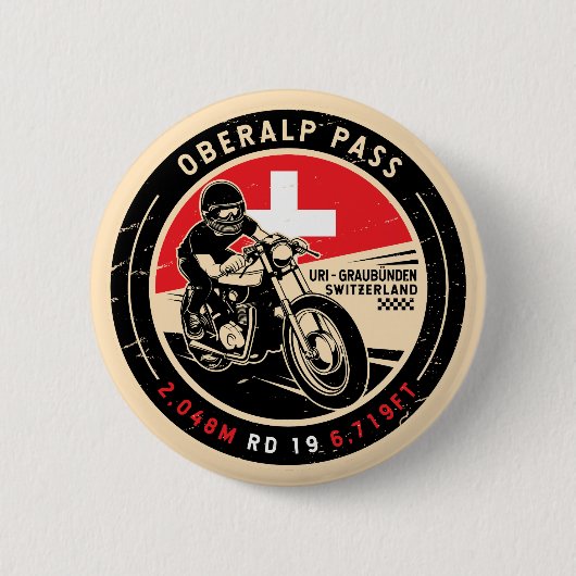 Oberalp Pass | Schweiz | Motorrad Button (Vorderseite)