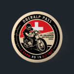 Oberalp Pass | Schweiz | Motorrad Button<br><div class="desc">Der Oberalp Pass wurde in einem Vintagen,  bedrückten Stilemblem gemacht. Es ist ein berühmter Hochgebirgspass,  der in der Schweiz gefunden wurde.</div>