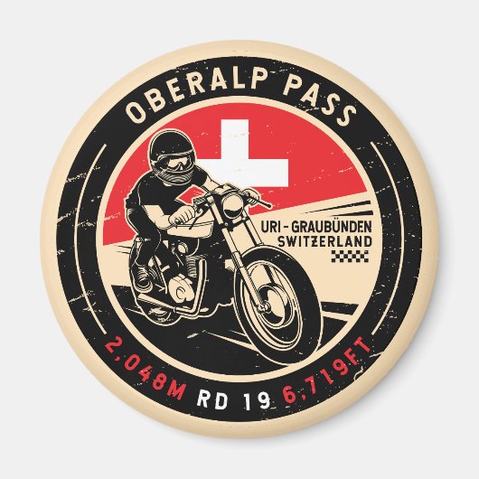 Oberalp Pass | Schweiz | Motorrad Magnet (Vorne)