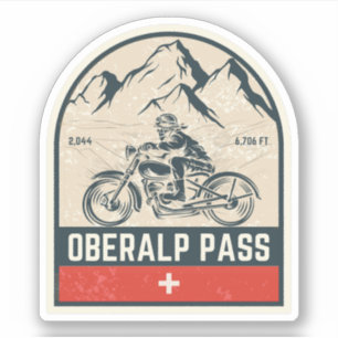 Oberalp Pass swiss–alps motorcycle tour Aufkleber