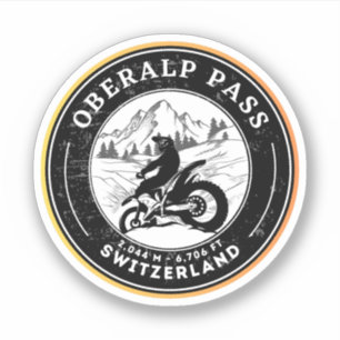 Oberalp Pass swiss–alps motorcycle tour Aufkleber