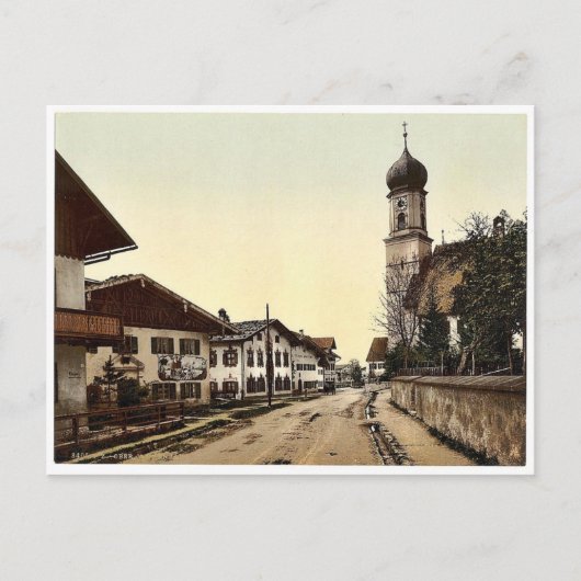 Oberammergau, allgemeine Sicht, Oberbayern, Deutsc Postkarte (Vorderseite)