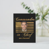 Oberbefehlshaber von Barack Obama Postkarte (Stehend Vorderseite)