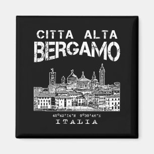 Obere Altstadt (Citta Alta) in Bergamo, Italien. Magnet