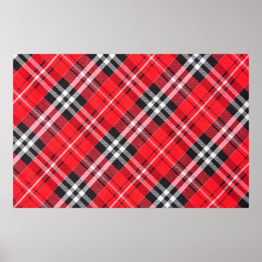 Obere Ansicht des Stoffmusters aus Tartan auf dem Poster (Vorne)