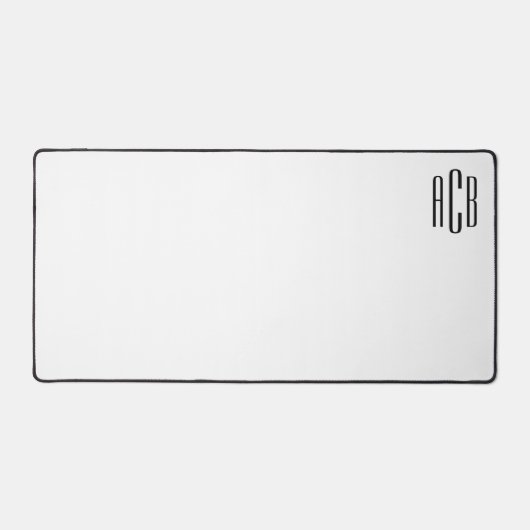 Obere Ecke des Monogrammes in Weiß und Schwarz Schreibtischunterlage (Vorderseite)
