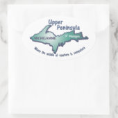 Obere Halbinsel Michigamme Mitte Nirgendwo Ovaler Aufkleber (Tasche)