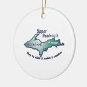 Obere Halbinsel Michigamme Mitte von nirgendwo Keramikornament (Links)