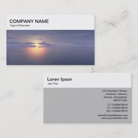 obere Leiste: Sunrise/Sunset Business Card Visitenkarte (Vorne/Hinten)