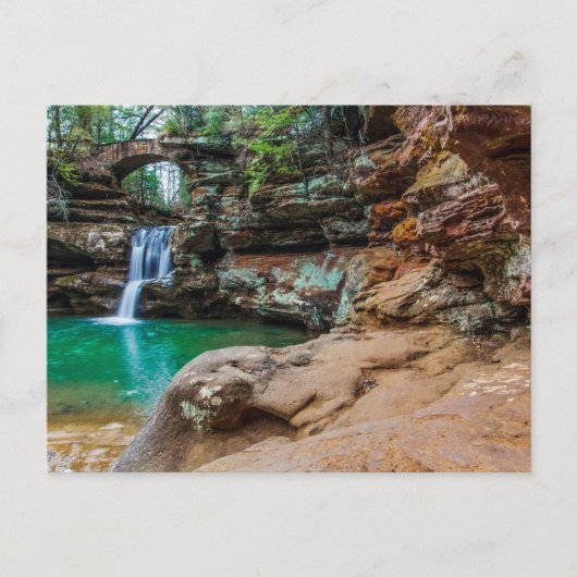 Obere Wasserfälle, Alte Menschenhöhle, Ohio Postkarte (Vorderseite)