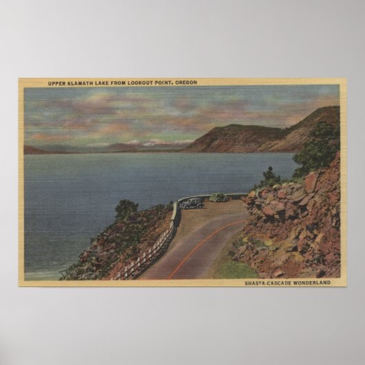 Oberer Klamath-See, Oregon - Aussichtspunkt Poster (Vorne)