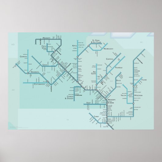 Oberer Mississippi 30" x 20" Poster (Vorne)