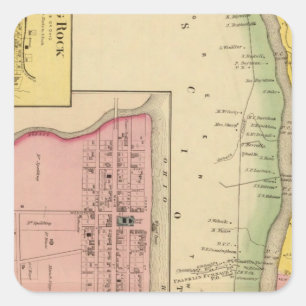 Oberer Ohio Fluss und Tal 3 Quadratischer Aufkleber