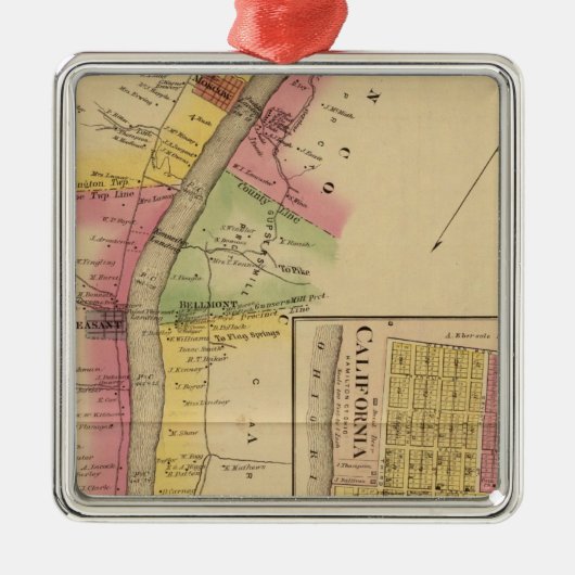 Oberer Ohio-Fluss und -Tal Silbernes Ornament (Vorne)