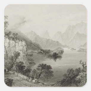 Oberer See in Killarney, Landkreis Killarney, Quadratischer Aufkleber