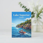 Oberer See USA Postkarte (Stehend Vorderseite)