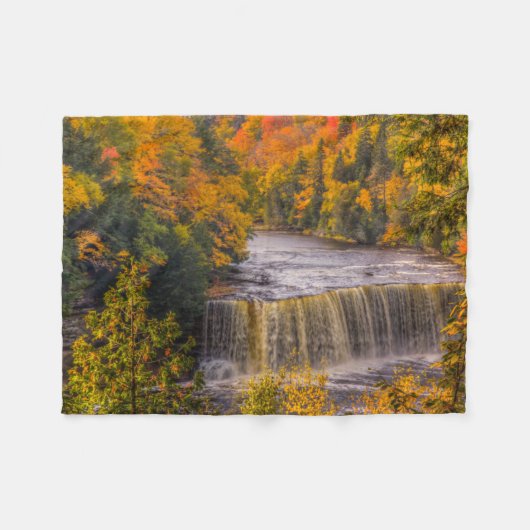 Oberer Wasserfall mit Herbstfarben Fleecedecke (Vorderseite (Horizontal))