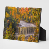 Oberer Wasserfall mit Herbstfarben Fotoplatte (Seite)