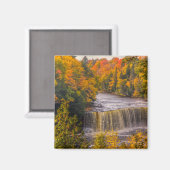 Oberer Wasserfall mit Herbstfarben Magnet (Vorderseite/Rückseite)