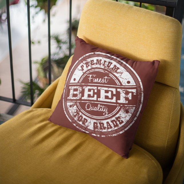 Oberes Rindfleisch - dunkle Farben Kissen (Von Creator hochgeladen)