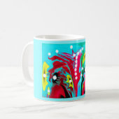 Oberfläche einer Alien Mondkunst Kaffeetasse (Vorderseite Links)