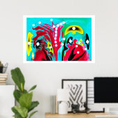 Oberfläche einer Alien Mondkunst Poster (Heimbüro)
