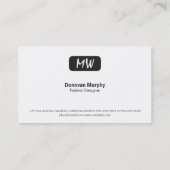 Oberfläche für Monogramm Pinselart Visitenkarte (Rückseite)