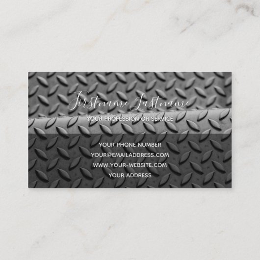 Oberflächenbusin aus abstrakten Diamantplatten Visitenkarte (Rückseite)