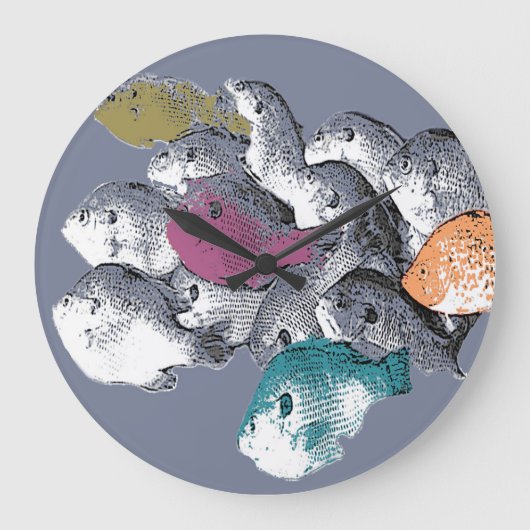 Oberflächenmuster - Fischschwimmen wie Große Wanduhr (Vorderseite)