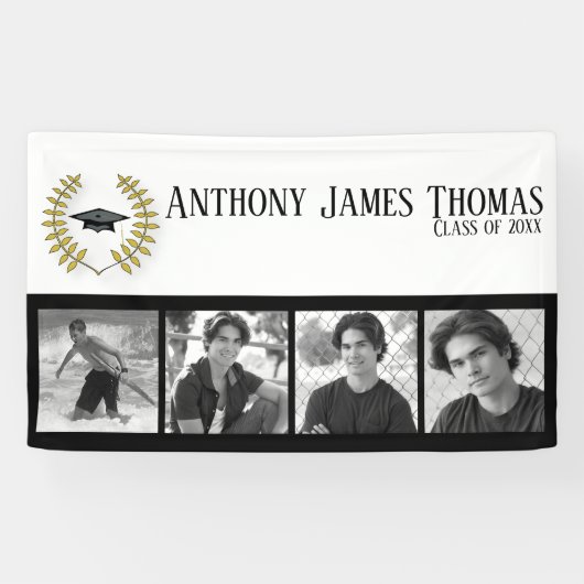 Obergrenze und Blätter Grad Banner 3' x 5 ' (Horizontal)