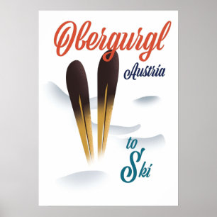 Obergurgl Österreich Vintager Ski Poster