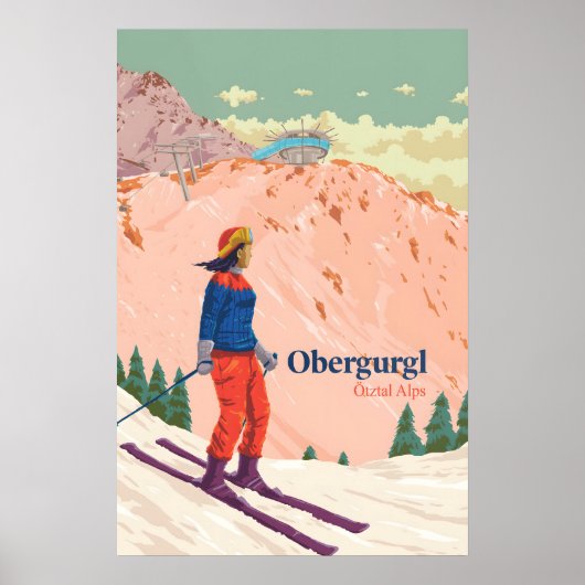 Obergurgl Skigebiet Reiseplakat Poster (Vorne)