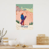 Obergurgl Snowboarden Reiseplakat Poster (Küche)