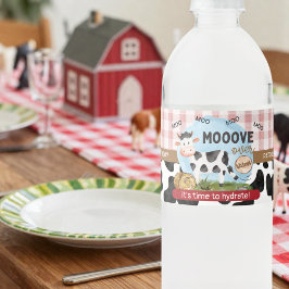 Oberhalb der Thirst Farm Wasserflaschen Etiketten