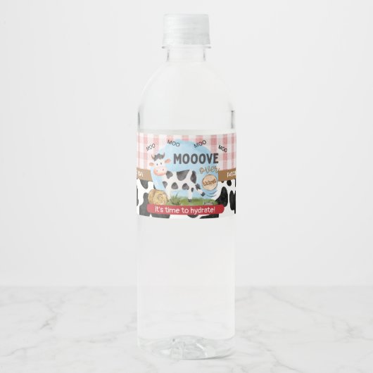 Oberhalb der Thirst Farm Wasserflaschen Etiketten (Vorderseite)