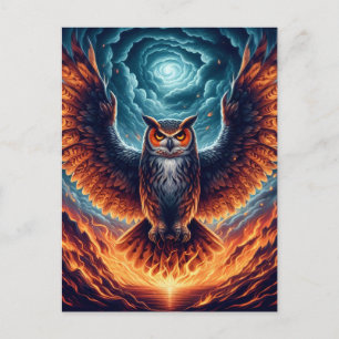 Oberhalb und Unterhalb - Wise Owl Art Postkarte